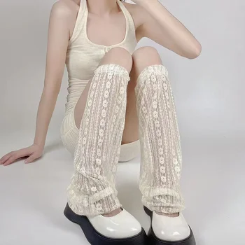 2023 Čipky Lolita Teľa Ponožky Letné Priedušná Nohu Kryt Japonský Tenké Biele Ponožky Ženy Trubice Nohu Kryt Y2k Hot Girl Príslušenstvo