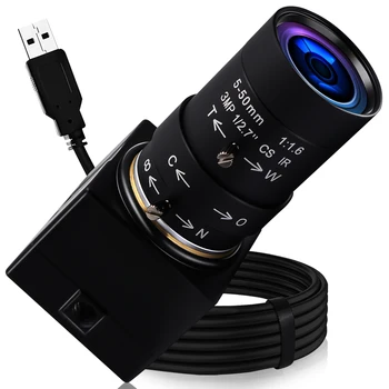 ELP USB Kamera na Počítač 2.8-12/5-50mm Varifokálny Objektív HD 1080P Webcam Manual Zoom Kamera pre Windows, Linux, Mac Raspberry Pi