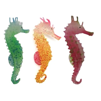 Silikónové Žiariace Umelé Ryby Akvarijné Seahorse Ornament Podvodné Pet Dekoroch Svietiť v Tme domáce zvieratá