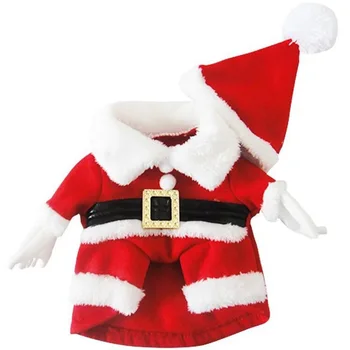 Roztomilý šteňa vyhovovali 2023 Nové cosplay kostým Troch-dimenzionální Vianočné vyhovovali Zimné šteniatka oblečený v Santa Claus pet Vianoce oblek