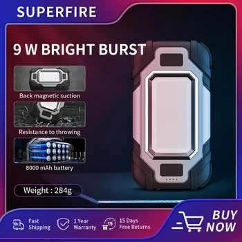 SUPERFIRE X102 KLASU Pracovné Svetlo Kempingové Svietidlo USB Nabíjateľné svietidlo Prenosné Led bleskom Nastaviteľné Nepremokavé Magnet Dizajn