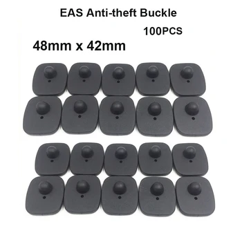 100ks/Veľa RF(8.2 MHz) ABS Oblečenie Anti-stratil Štítok Magnetické Tlačidlo Malé Námestie Anti-theft Zips Pevný Tag Bezpečnostné Pracky EAS