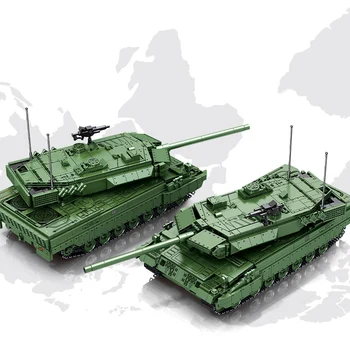 Technické 2,4 ghz Rc stavebným Nemecko Armády Údaje Leopard 2 Hlavný Bojový Tank Tehla Diaľkové Ovládanie Vozidla Hračky Pre Chlapca Darček
