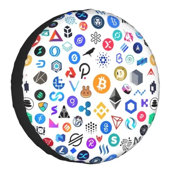 Cryptocurrency Altcoin Blockchain Symbol Náhradné Pneumatiky Kryt pre Mitsubishi Pajero Vlastné Šifrovacie Ethereum Bitcoin Auto Kryty Kolies