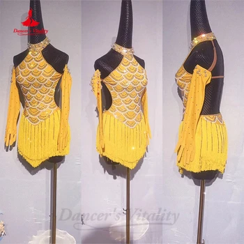 Latinské Tanečné Šaty Súťaže z Jedného kusu Oblečenia High-end Rumba, Chacha Profesionálny Výkon Kostým Customsized latinskej Šaty