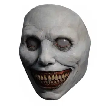 Strašidelný Halloween Masky s Úsmevom Biela Tvár Demon Teroru Maska Americká Dráma Exorcista Biela Eyed Demon Masky na Halloween Obliekanie