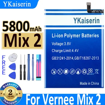 5800mAh YKaiserin Batérie Pre Vernee Mix2 Batéria Li-ion Batéria Náhradná pre Vernee Mix 2 Smartphone Batériu,