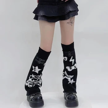 Tmavé Demon Star Leg Warmers Y2k Vintage Nohu Zahŕňa Japonský Nohu Cez Koleno Ponožky Zimné Teplé Zrastov Nohu Harajuku Boot Putá Jk Ponožka