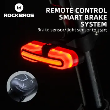 ROCKBROS Požičovňa Smart Zadné Svetlo Typ-C Nabíjanie IPX6 Brzda Senzora Auto Stop jazda na Bicykli zadné svetlo Výstražné Svetlo Bike Príslušenstvo