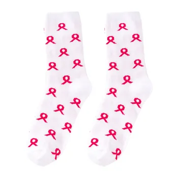 Unisex Povedomie O Rakovine Prsníka Motív Vytlačené Polovici Teľa Bežné Ponožky Pohodlný Anti Blister Antibakteriálne Calcetines Odvod Sokken 