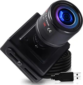 ELP 8MP Zoom USB Kamera s 2.8-12mm Varifokálny Objektív IMX179 Webcam Manual Zoom Kamera pre Windows, Linux, Mac Raspberry Pi