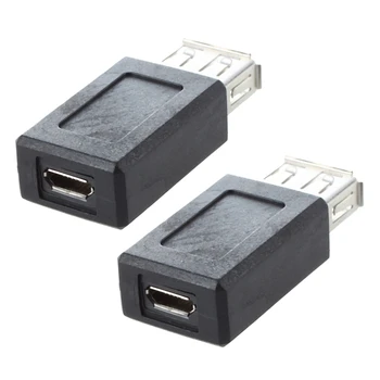 HOT-2X Čierna, USB 2.0 Typu Žena Micro-USB B Samica Konektor Adaptéra Konvertor