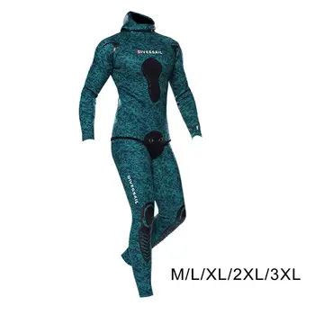Pánske Oblek Mokré obleky Top a Nohavice s Kapucňou Úsek Potápačský Oblek Spearfishing