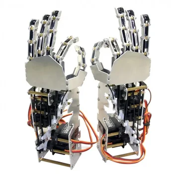 Ľavá+Pravá, Humanoidný Päť Prstov 5DOF Kovové Manipulačného Ramena ruke S A0090 Serva Pre Robot DIY 48254