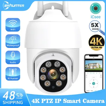 4K 8MP IP Kamery Vonkajšie WIFI Bezdrôtové Bezpečnostné CCTV Kamera, Automatické Sledovanie kamerového P2P Smart Home PTZ Kamery ICSEE