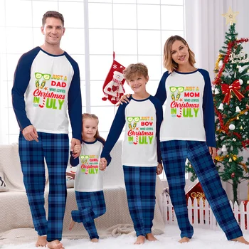 Vianočné Zodpovedajúce Rodiny Pyžamo Len Kto Miluje Christams V Júli Zelená Pyžamo Sady