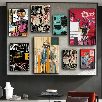 B-Basquiats Umenie PLAGÁTU Vytlačí na Stenu Obrázky Obývacia Izba Malé Domáce Dekorácie