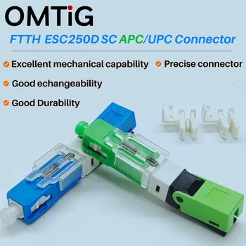 5/10/50/100/200/300pcs/veľa FTTH ESC250D SC APC UPC Single-Mode Optického Rýchly Konektor SM Rýchly Konektor
