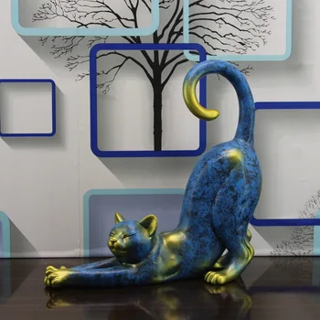 Kreatívne Abstraktné Živice Mačka Figúrky Moderné Domáce Dekorácie a Svadobné Dary - Roztomilý Ozdoby na Umelecké Izba Dekor