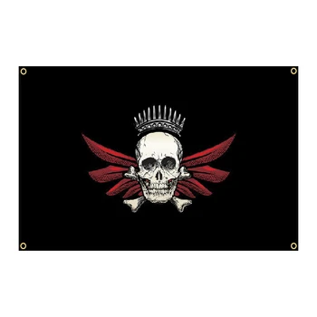 90X150 CM Pirate Skull Vlajky Lebka s Pištoľou Na Ozdobu