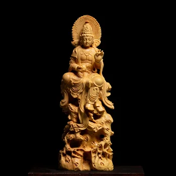 Zadarmo Bohyňa Milosrdenstva Pevné Sochu Budhu Bohyňa Kuan Yin Bouddha Feng Shui Drevorezbárstvo Domova