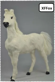 veľký reálny život 1:6 war horse model plastická a kožušín, simulácia biele krvi, kôň dar, o 34x36cm xf1876