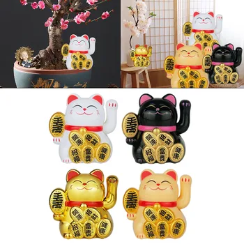 Čínsky Šťastie Mačka Dekorácie Mávali Rameno Slnečné Svetlo Indukčné Socha Figúrka Pre Domáce Ozdoby, Dekorácie 5*4*3.5 cm