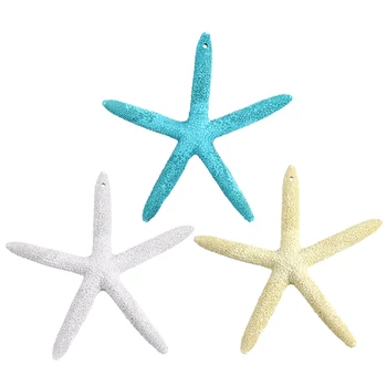 OurWarm 10Pcs Umelé Živice Hviezdice Miniatúry DIY Plavidlá, Domáce Dekorácie 10 cm Pentagram Sea Star Beach Pobrežných Ozdoby