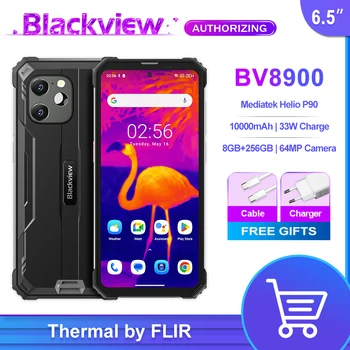 Blackview BV8900 Robustný Telefón Android 13 16 GB 256 GB Mobilný Telefón Tepelnej Spoločnosťou FLIR® 10000mAh Batérie 33W Rýchle Nabitie Mobil