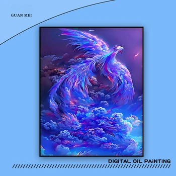 digitálny olejomaľba diy sfarbenie náplň nervozita phoenix maľby akrylom liečebného umenia