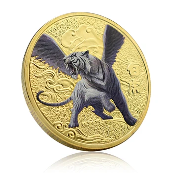 Čína Štyri Božské Zver Pamätná Medaila Biely Tiger Zlaté Mince Zberateľské Predmety So Suvenírmi