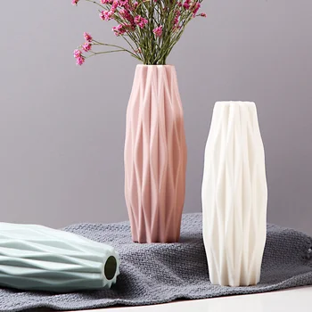Nordic Štýl Kvetinové Vázy Obývacia Izba Dekorácie, Ozdoby Moderné Origami Plastové Vázy Banku pre kvetinovú výzdobu Domova