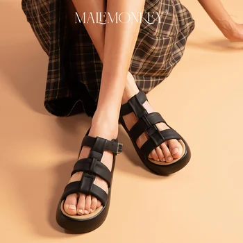MALEMONKEY Platformu Sandále Ženy, Otvorené Prst Rímske Sandále 2023 Bežné Vonkajšie Dovolenku Pohodlné Letné Ženské Topánky Ručne vyrábané