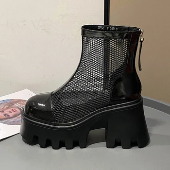 Štvorcové Prst Robustný Oka Ženy 2023 Nové Cool Topánky Sandále Lete Dizajnér Farbou Vysoké Podpätky Čerpadlá Dámske Členkové Topánky