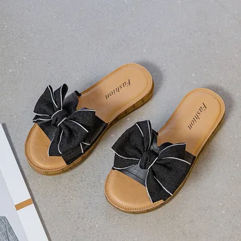 Letné Motýľ Uzlov Papuče pre Ženy, Otvorené Prsty Plážové Sandále Ženy Vonkajšie Svetlo Vychádzkové Topánky Dámy Zapatillas Mujer