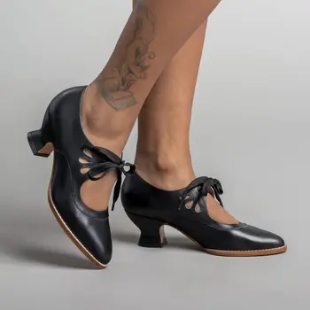 Retro Mary Jane Čerpadlá Žena Vintage Čipky Nízkom Podpätku Šaty Zapatos Dámy Dizajn Značky Motýlie Derby Topánky Plus Veľkosť