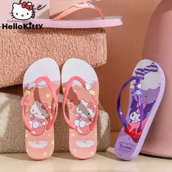 Sanrio Hello Kitty Kuromi Cinnamoroll Melódie Nové Sladké Flip Flops Papuče Žien protišmykových Domov Topánky Y2k Ploché Jediným Pláže Topánky
