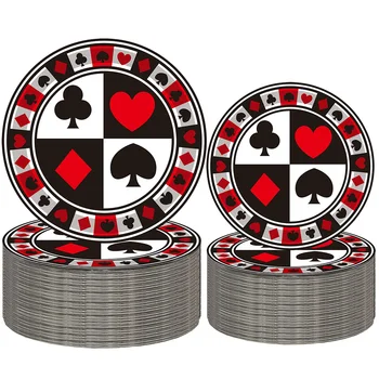 Casino Narodeninovej Party Dodávky Poker Papierové Taniere Casino Dosky pre Kasíno, Nočný Poker Karty Hrá Klub Srdce Poker