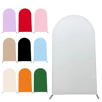 Svadobné Arch pokrytie farbou spandex Elastické Displej krytu Banquet dekorácie časti tkaniny U-tvarované polica tkaniny pokrytie