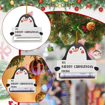 Kawaii Penguin Visí Prívesky Vianočné Peniaze Darček Ornament Roztomilý Figúrka Plavidlá Prívesok Auto Príslušenstvo Vianočný Strom Decor Navidad