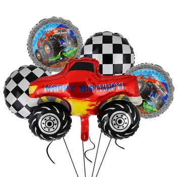 5 Ks Súprava Monster Truck Balóny 1. Dieťa Sprcha Deti Monster Truck Tematické Narodeninovej Party Pretekárske Vozidlo Balóny Dekor Dodávky