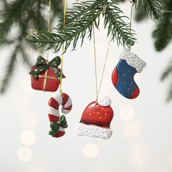 Farebné Vianočné Živice Candy Cane Darčeková Taška Visí Vianočný Strom Prívesok Navidad Visí Ozdoby Na Nový Rok Party Domov Stenu Decor