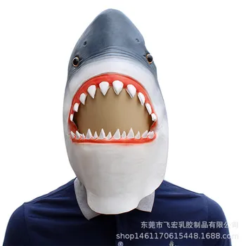 Žralok Maska Maškaráda Koktail Party Shark Latex Maska Megalodon Shark Pokrývky Hlavy Cosplay Party Halloween Rekvizity