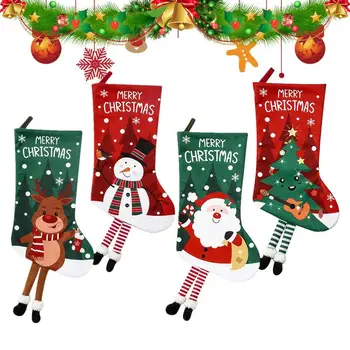 Veselé Vianočné Pančuchy 4Pcs/set Mäkké Vianočný Darček Stuffer Pančuchy Set S Dlhé Nohy, Vianočné Dekorácie, Party Láskavosti