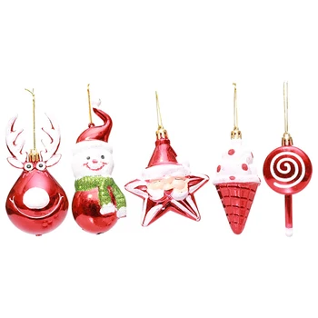 9-12 cm Candy Ozdoby na Vianočné stromčeky Ice Cream Lízatko Päť-Špicaté Hviezdy Snehuliak Jeleň PVC Materiálu pre Windows Dekorácie