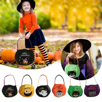Cute Halloween Candy Bag Prenosné Tekvica Taška Mš Darček Radi Sladkosti Ramenný Deti Deň taška Taška Halloween Zariadených I0C1