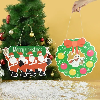 1p Vianočné Prívesok Cartoon Santa Claus Snehuliak Rodinné Vianoce Navidad Vianočný Stromček, Prívesky Zavesenie Dekorácií Pre Domáce Auto Závesy