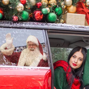 Vianočné Auto Nálepky 3d Realistické Santa Claus Auto Zadné Okno Nálepky Xmas Party Domáce Dekorácie Príslušenstvo Navidad 2023