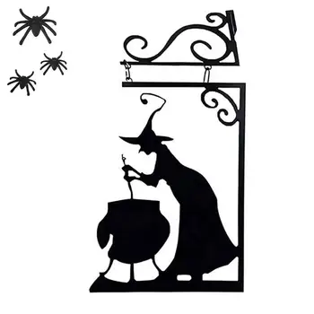 Halloween Siluetu Dvore Dekorácie Halloween Zlé Čarodejnice Kovové Siluety, Žehlička Čierna Čarodejnica, Nástenné Dekorácie, Závesné Ozdoby
