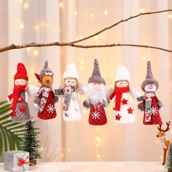 Vianočné Ozdoby Remesiel Plyšové Santa Claus Snehuliak Jeleň Prívesok Vianočný Strom Visí Ozdoby Na Nový Rok 2024 Vianočný Darček Hračka